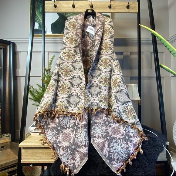 GBR Tops - Boho GBR Floral Medallion textured patterned upholstery fabric Vest